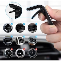 Havalanndırma Izgarasına Takılabilen Mandallı Mıknatıslı Oto Araç Içi Manyetik Telefon Tutucu Siyah