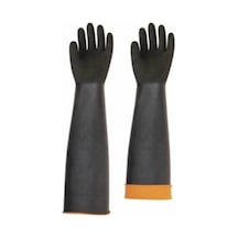 Eçh Kauçuk Asit Eldiveni Tırtıklı 60 Cm Gri