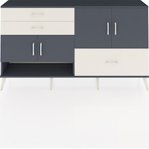 Arges Konsol 3 Raflı 3 Çekmeceli 4 Kapaklı 176x30x99 Antrasit-ant Antrasit-antrasit/aytaşı