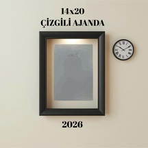 2026 Ajanda 14x20 Çizgili Gri Gri
