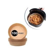 100 Adet Air Fryer Pişirme Kağıdı Tek Kullanımlık Yağlı Kağıdı Yuvarlak Tabak Model