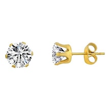 Chavin Çelik Tek Zirkon Taş Sarı Kadın Erkek Küpe Ai09sr-5 Gold