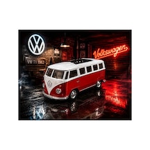 Volkswagen T1 Minibüs Diecast Model Araba Özel Standlı Volkswagen T1 Minibüs Kırmızı