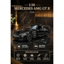 1:36 Mercedes Amg Gt R Siyah Diecast Metal Oyuncak Araba Açılır Kapı Çek Bırak Çok Renkli