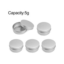 Sones 5 Adet İplik Doldurulabilir Alüminyum Paketleme Kutusu Kozmetik Küçük Saklama Kutusu, Kapasite: 5g Gümüş