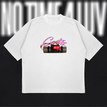 Tarzsokak No Time 4 Luv Oversize Unisex Pamuklu Nefes Alan Kalın Kumaşlı Beyaz