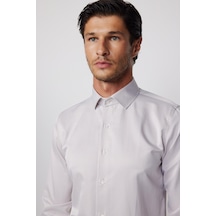 Tudors Slim Fit Pamuklu Düz Bej Erkek Gömlek-28022-bej Bej