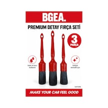 Bgea Premium 3 Parça Detaylı Temizlik Fırça Seti Kırmızı