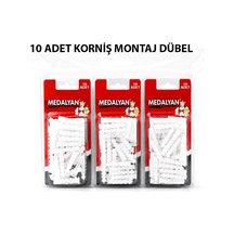 Medalyan Dl-57 Korniş Montaj Dübeli 10 Adet Plastik Çivili - 12'li Paket