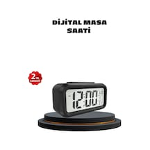 Sensörlü Dijital Masa Saati Alarm Ve Sıcaklık Göstergeli Antrasit Melanj