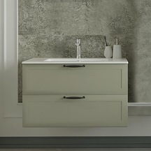 Denko Beyoğlu 85 Cm Mdf Gri Banyo Dolabı Alt Modül Ve Lavabo Gri