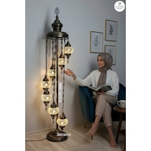 El Yapımı Otantik Mozaik Lambader 7 Li Beyaz - 761810958 Diğer