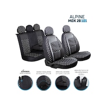Seat Leon Xcellence Yarı Deri Oto Koltuk Kılıfı Ön Arka Takım Alpine Siyah Beyaz Fs