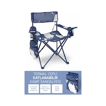 Perilla Qufi Termal Cepli Katlanır Telefon Tutma Aparatlı Kamp Piknik Sandalyesi Rejisör Koltuğu - Mavi Mavi