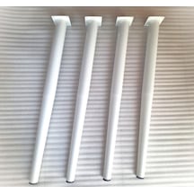 4 Adet-metal Konik Ayak-masa Ayağı-beyaz Renk-73.5cm- Açılı Ayak Boru Çapı 5.1cm