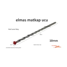 Elmas Matkap Ucu 10mm Beton Duvar Delme 20cm Uzun Boy Duvar Delme