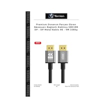 Premium Donanım Parçası Ekran Aksesuarı Bağlantı Kablosu Gb018b Dp - Dp Metal Kablo 4k - 5m 1080p