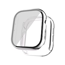 Apple Uyumlu  Watch 10 Serisi 46mm Electroplatink Çerçeveli Parlak Kenarlı Ekran Koruyuculu Sert Kasa Koruyucu 36