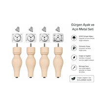 Turkıshrug Kıngdom 4'lü Boğumlu Ayak Gürgen Ahşap 18 Cmtv Ünitesi Ayağı Mobilya Ayağı Koltuk Ayağı Orta Sehpa Ayağı Gürgen Koltuk Ayağı Natural