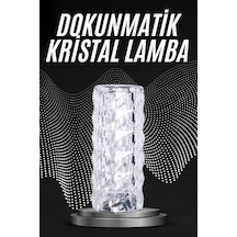 Kristal Lamba Masa Lambası Şarjlı Masa Lambası Dokunmatik Sensör Usb Şarjlı Çr