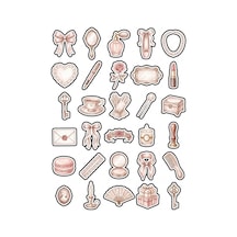 30 Adet Zarif Vintage Objeler Sticker Seti - Ajanda Scrapbook Laptop Çok Renkli