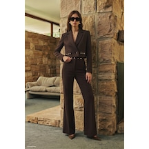 Sateen Sally Pantolon - Kahve-137907