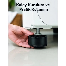 4 Adet Titreşim Önleyici Çamaşır Makinesi Ayak Pedi Siyah