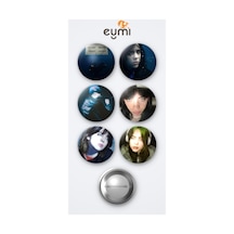 Billie Eilish 6'lı Metal Rozet Seti 58mm İğneli Buton Çanta Yaka Rozeti Çok Renkli