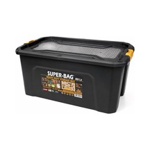 Super Bag 80 L Kapaklı Saklama Kutusu, Ağır Hizmet Plastik Depolama Kutusu, Çok Amaçlı Eşya Düzenleme Ve Saklama Kabı, Darbeye Dayanıklı, Ev Garaj Dep Çok Renkli