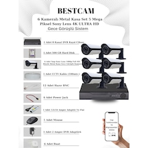 6 Kameralı Metal Kasa Set 5 Mp Sony Lensli 4k Ultra Hd 500 Gb Hdd