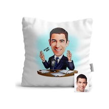 Kişiye Özel Bay Spiker Karikatür Saten Yastık - 1