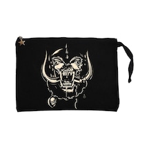 Motörhead Logo Siyah Clutch Astarlı Cüzdan / El Çantası Siyah