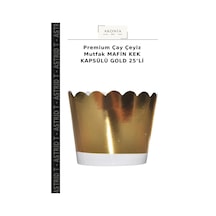 Premium Çay Çeyiz Mutfak Mafin Kek Kapsülü Gold 25 Li