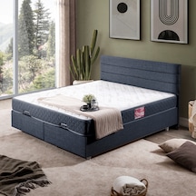 Sofia Çift Kişilik Baza Başlık Letto Yatak Seti - Lacivert 180 x 200