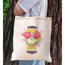 Bk Gift Canım Kendim Tasarımlı Bez Çanta, Baskılı Omuz Çantası, Alışveriş Çantası, Arkadaşa Hediye Kobitmeyencom29829 Bk Gift
