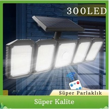 300led Solar Güneş Enerjili Bahçe Duvar Lambası Kumandalı Sensörlü 3 Modlu Geniş Açılı Lamba Diğer