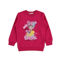 Civil Girls Anime Baskılı 2-5 Yaş Sweatshirt - Fusya Fuşya
