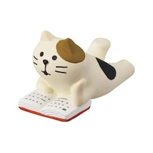 Kitap Okuyan Kedi Mini Figür