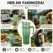 Paslanmaz Çelik,%100 Sızdırmaz, Çift Katmanlı, Pipetli, Saplı Termos Bardak, Termal Matara 1000 Ml Mor+turuncu Çok Renkli