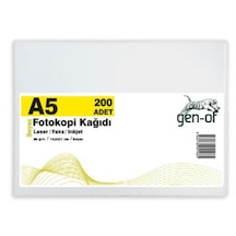 Gen-Of A5 80 G-M² 200 Ad. Beyaz Fotokopi Kağıdı 1 Paket