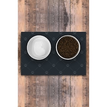Evaşk Vinil Kaymaz Tabanlı Keçe Baskılı Evcil Hayvan Pet Mama  Paspası 40x60 Renk PATİ PM2240PA