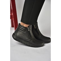 Fox Shoes Z555360803 Siyah Hakiki Deri Comfort Ortopedik Taban Kadın Bot