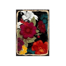 Bedeko Renkli Çiçekler Tasarım Ahşap Tablo 35 Cm X 50 Cm