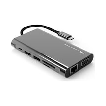 11-in-1 Usb-c Hub Ve Çoklayıcı Hdmı, Vga, Ethernet Ve 100w Pd Macbook Ve Usb-c Laptoplar İçin Profesyonel Hub Gri