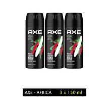 Jenerik 3 Adet Axe Africa Erkek Deodorant Sprey 150 Ml