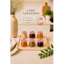 6 Adet 40 Ml Kalpli Metal Kapaklı Şeffaf Numune Mama Ek Gıda Şekerleme Reçellik Küçük Cam Kavanoz