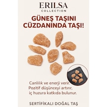 Sertifikalı Ham Cüzdan Boy Güneş Taşı Kütle - El Taşı - Neşe, Özgüven Ve Günlük Enerji Desteği