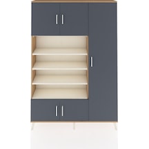 Arges Dolap 11 Raflı 5 Kapaklı 132x30x195 Çam-antrasit/aytaşı Çam