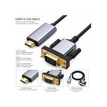 Hdmı To Vga Dönüştürücü Kablo 1080p 60hz Full Hd Hdtv Hdmı Çıkıştan Vga Monitör Projeksiyon Bağlantı Kablosu Tek Yönlü Görüntü Aktarımı Zr1162