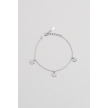 So Chic Minik Kelebek 18 Ayar Beyaz Altın Kaplama 20 Cm Gümüş Minimal Bileklik